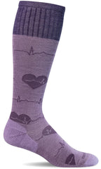 Sockwell Womens Heart Beat Moderate Graduated Compression Sock Lavender - S/M