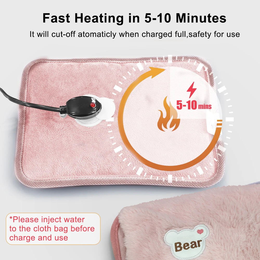 Electric Hand Warmer Portable Heated Gloves USB Warming Plush Hot
