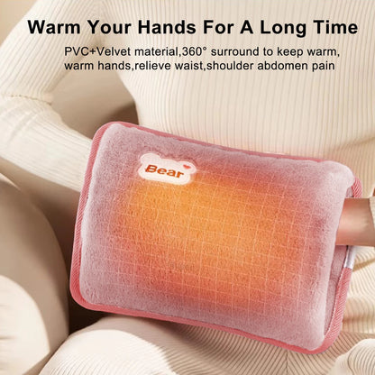 Electric Hand Warmer Portable Heated Gloves USB Warming Plush Hot